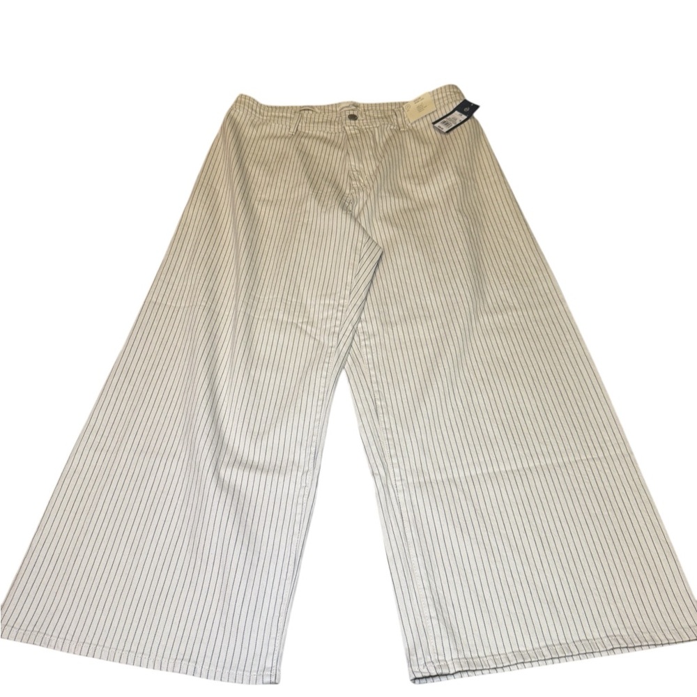 Universal Thread Women's Striped Wide-Leg Pants - Black and Cream 29” inseam
